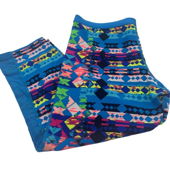 TYR Womens Geometric Patterned Cropped Leggings L 10/12 - Picture 2 of 8